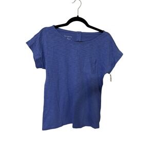 Women's Talbots Blue T-shirt‎ with 3 Buttons In Back Size XS